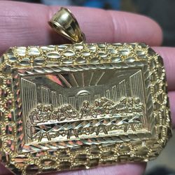 10k Large Last Supper Pendant 