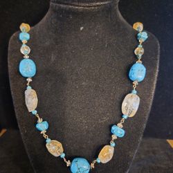 Genuine Blue Turquoise & Citrine  N.k.