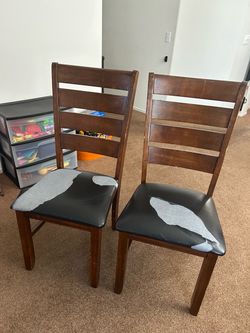 2 wood chairs