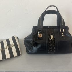 L.A.M.B. Black Purse with Gold Accents