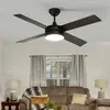 48" Ceiling Fans with Light and Remote, 4 Blades, Dimmable Fanlight for Indoor Outdoor - Black