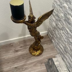 Gold Colored Candle Holder Angel