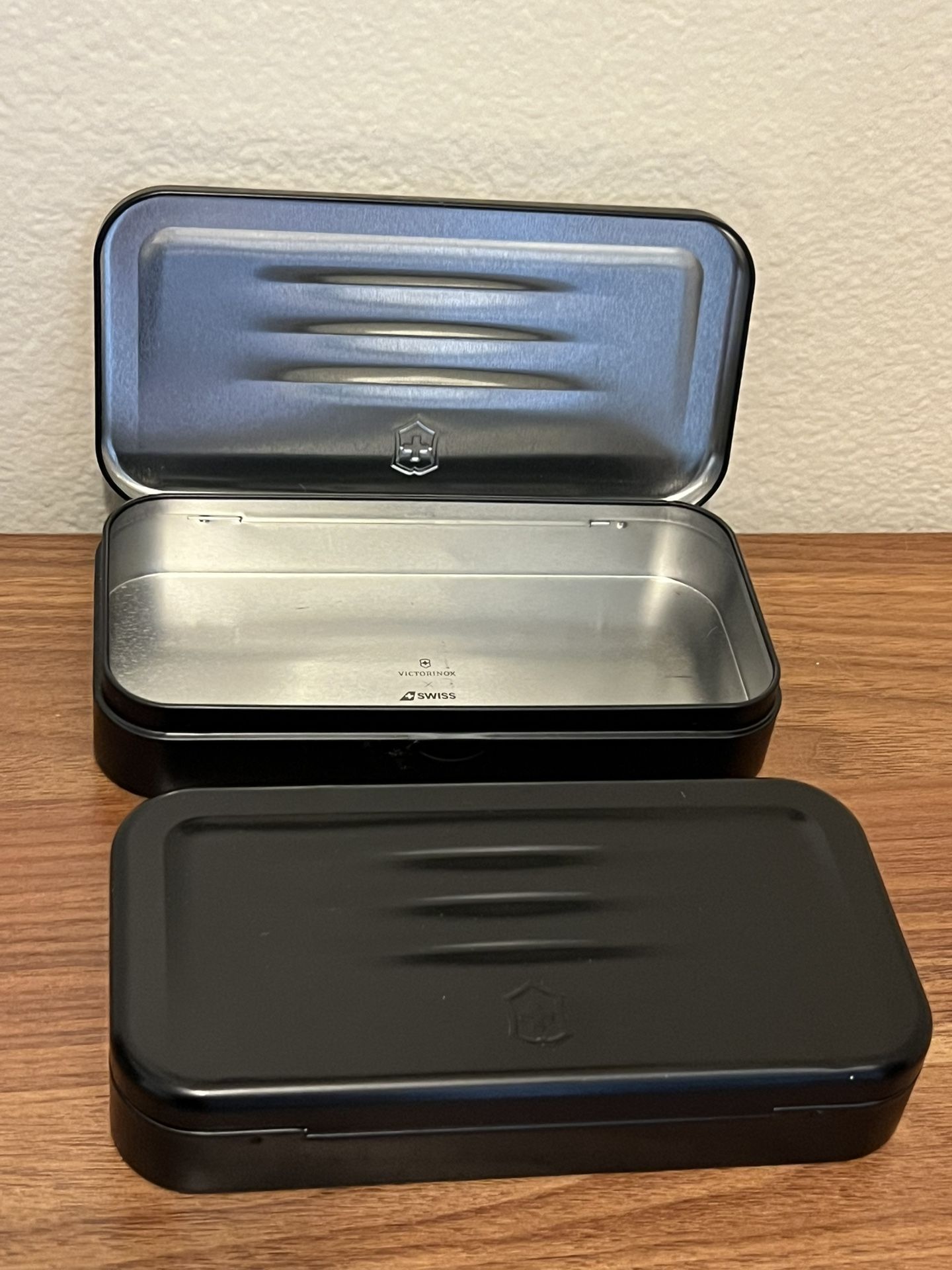 Two Swiss Metal Boxes