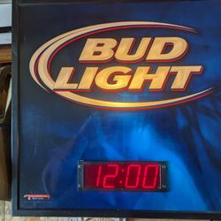 Bud Light Light With Digital Clock
