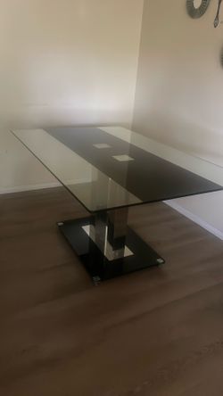 Glass, Black Dining Table