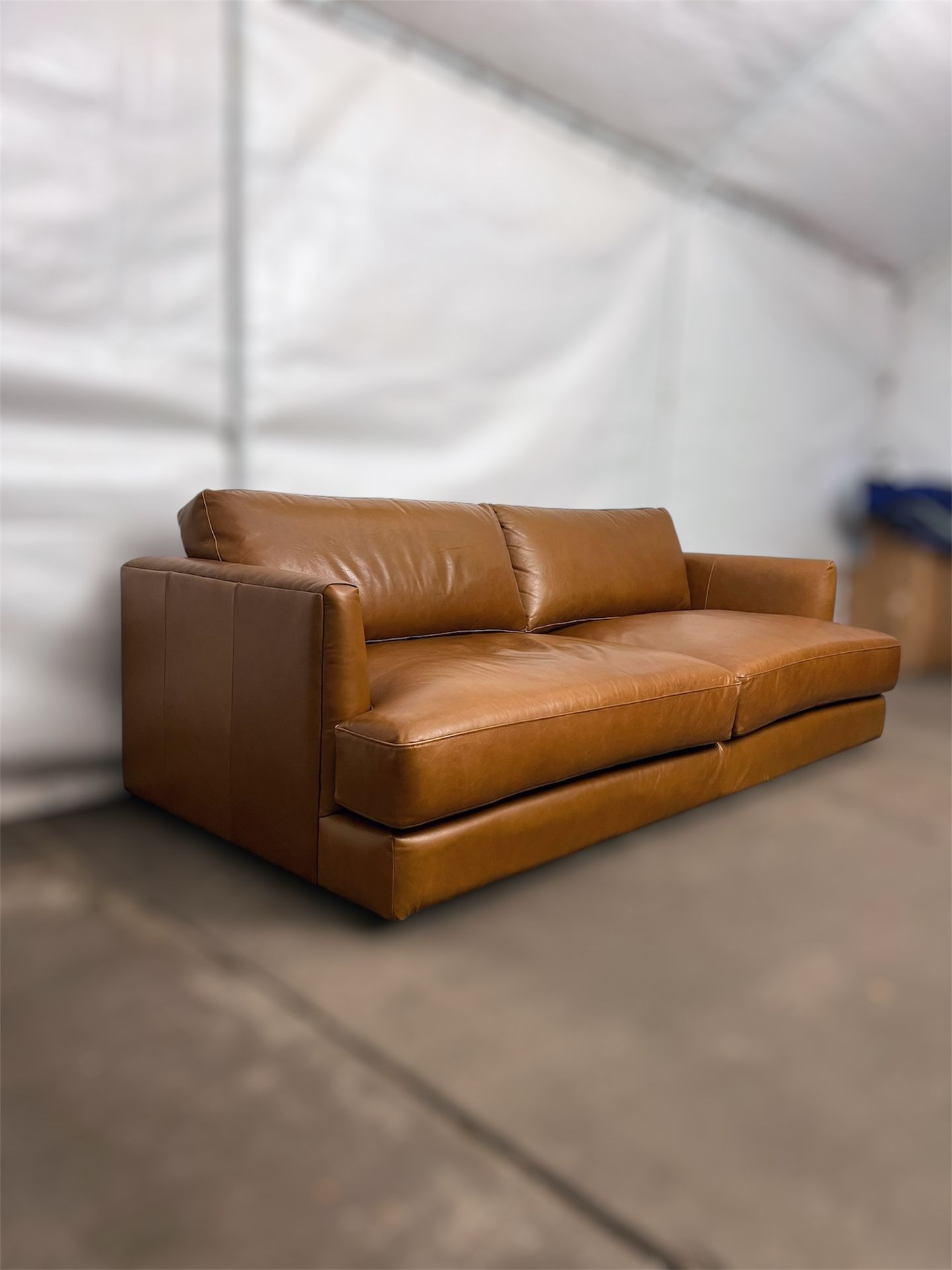 West Elm Haven Leather Sofa Delivery Available