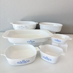6pc Corning Ware Blue Cornflower Casserole Dish 