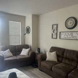 Brown Sofa And Loveseat