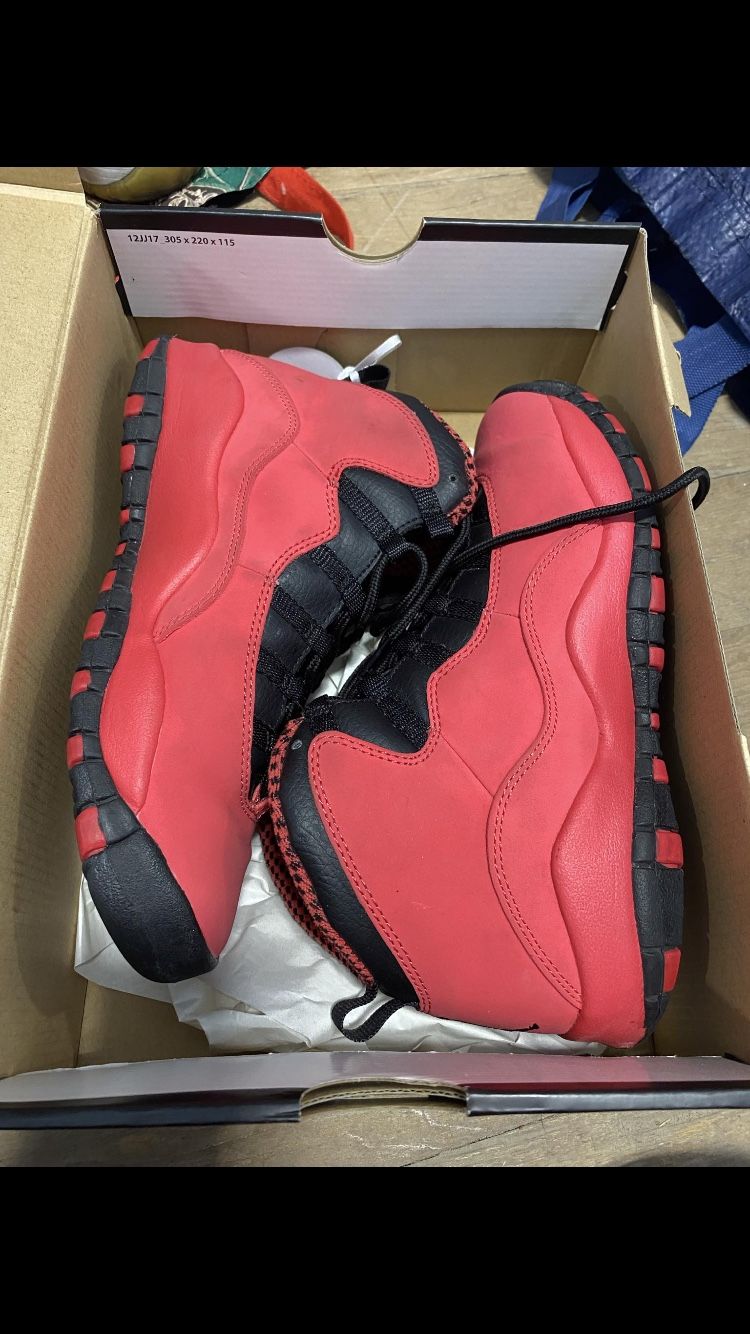 Fusion Red Jordan 10s Sz 6.5