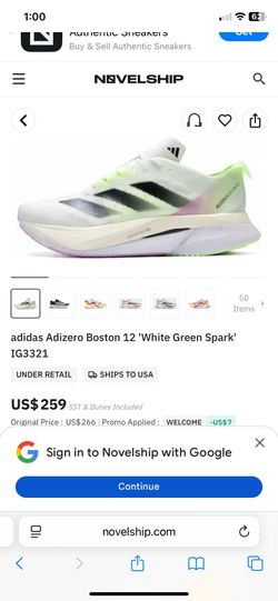 Brand new adidas Adizero Boston 12m size10.5