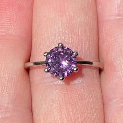 Amethyst Silver Ring S925 Sz 6, 7 