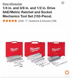 1/4 in. and 3/8 in. and 1/2 in. Drive SAE/Metric Ratchet and Socket Mechanics Tool Set (153-Piece)
