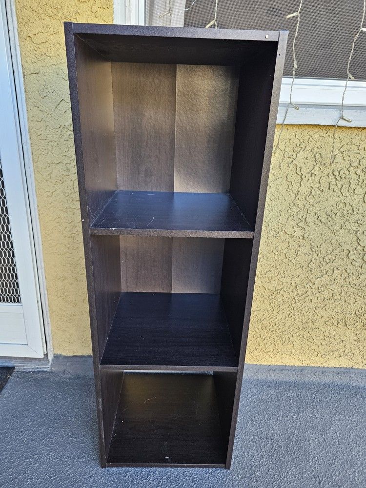 3 Cube Storage Organizer Shelf In Dark Brown