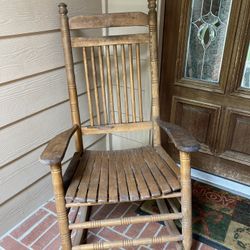 Antique Solid Wood, Vintage Rocking Chair