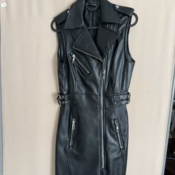 Zara black faux leather dress
