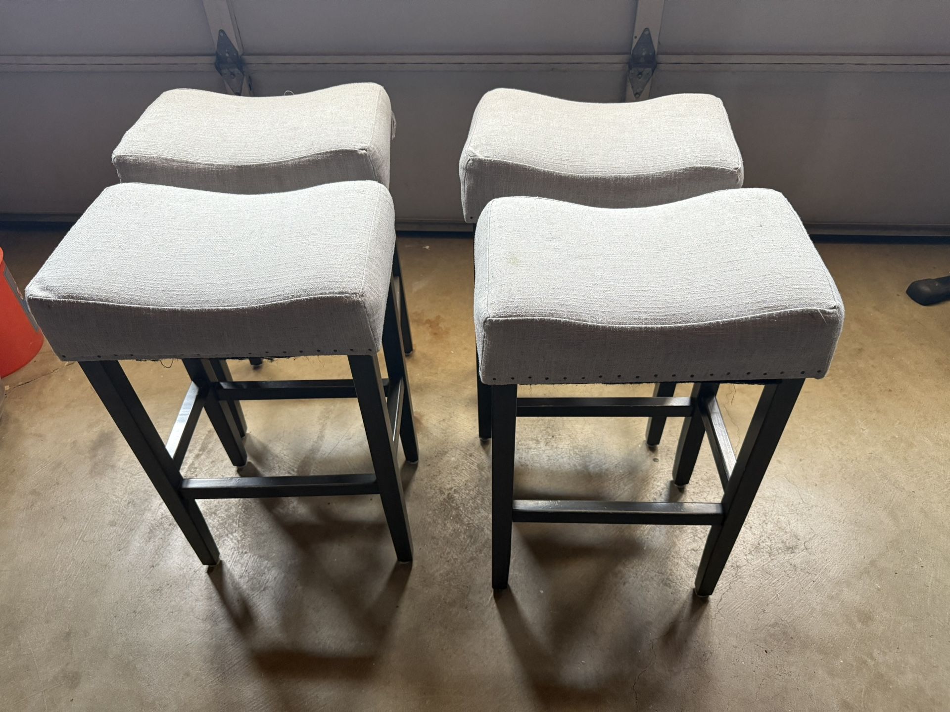 Grey Bar Stools (set Of Four)