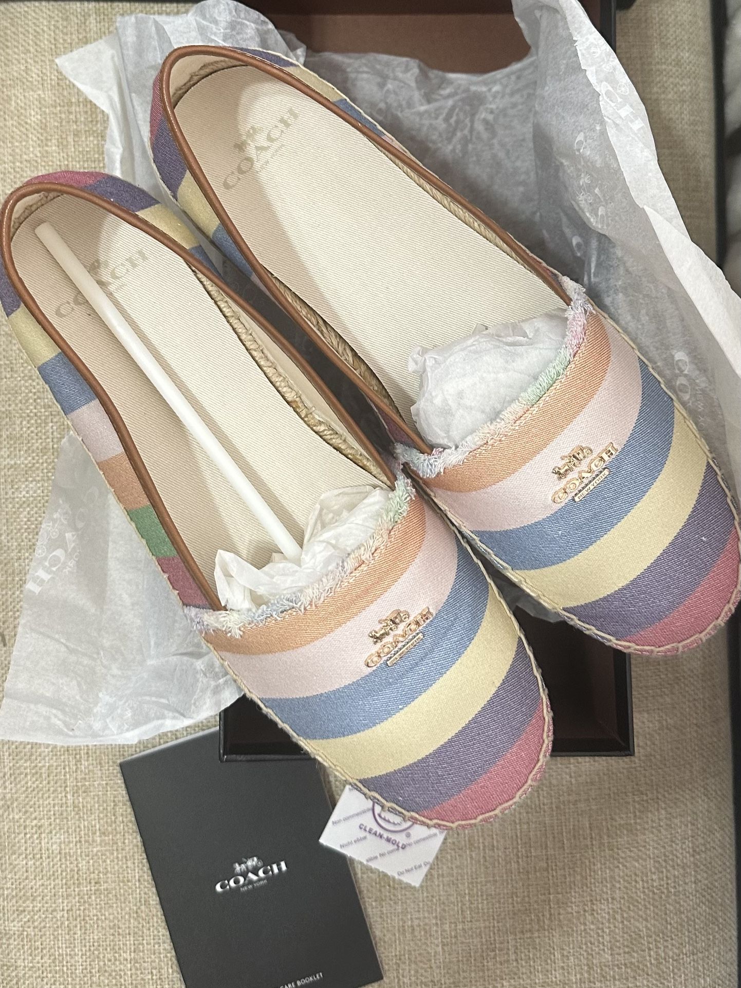 Coach Joanie Canvas Flats-Size 8.5 (NEW IN BOX NEVER WORN)