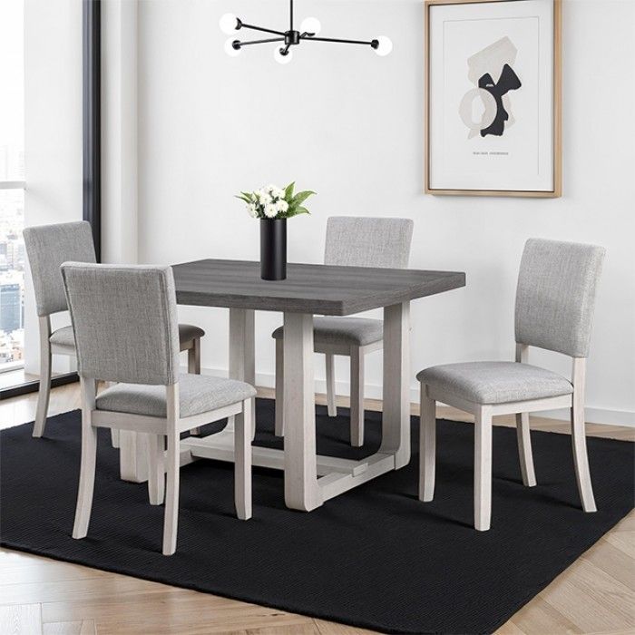 GRAY 5 PIECE DINING KITCHEN TABLE SET