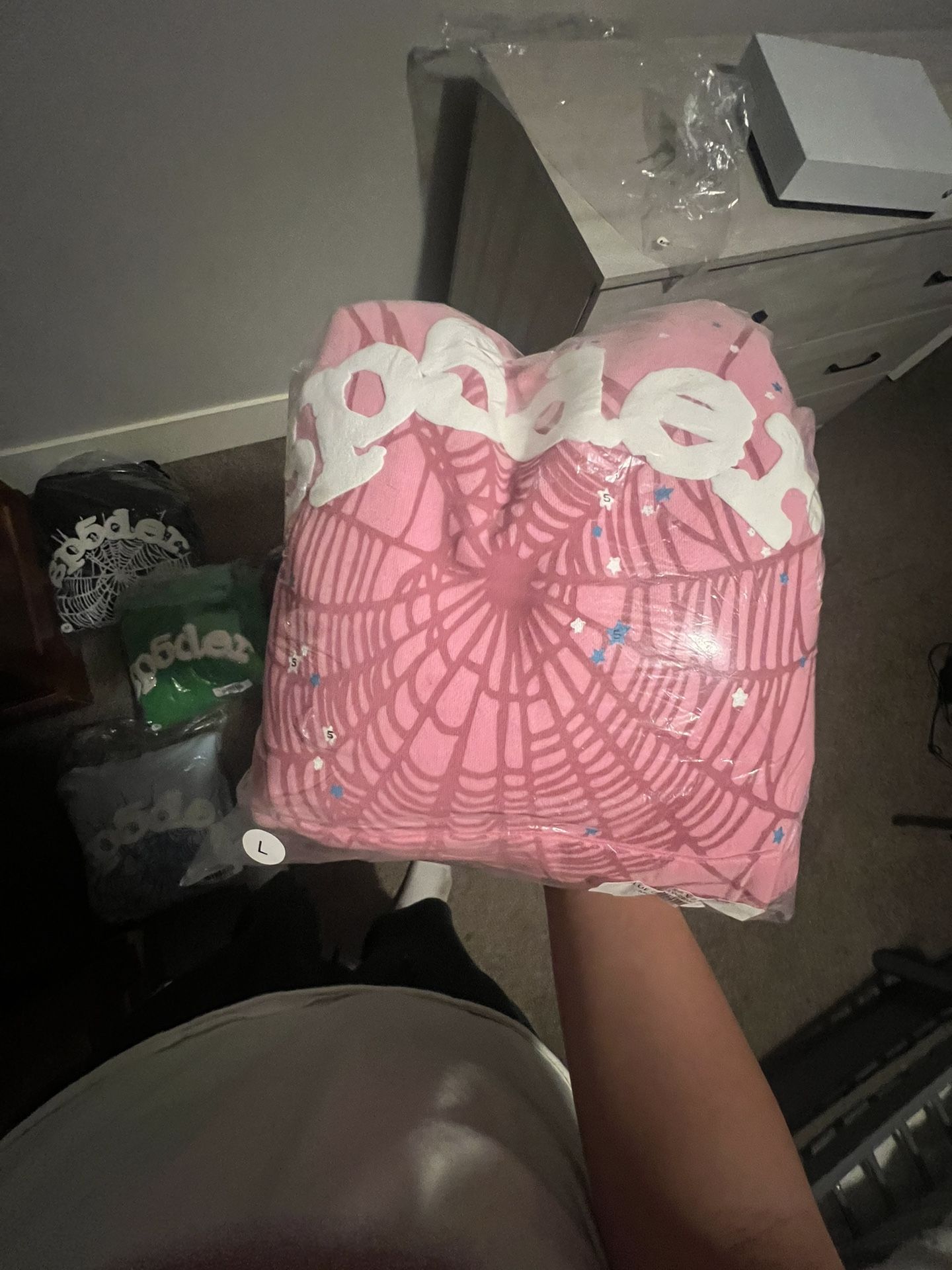 Pink Web Sp5der Hoodie
