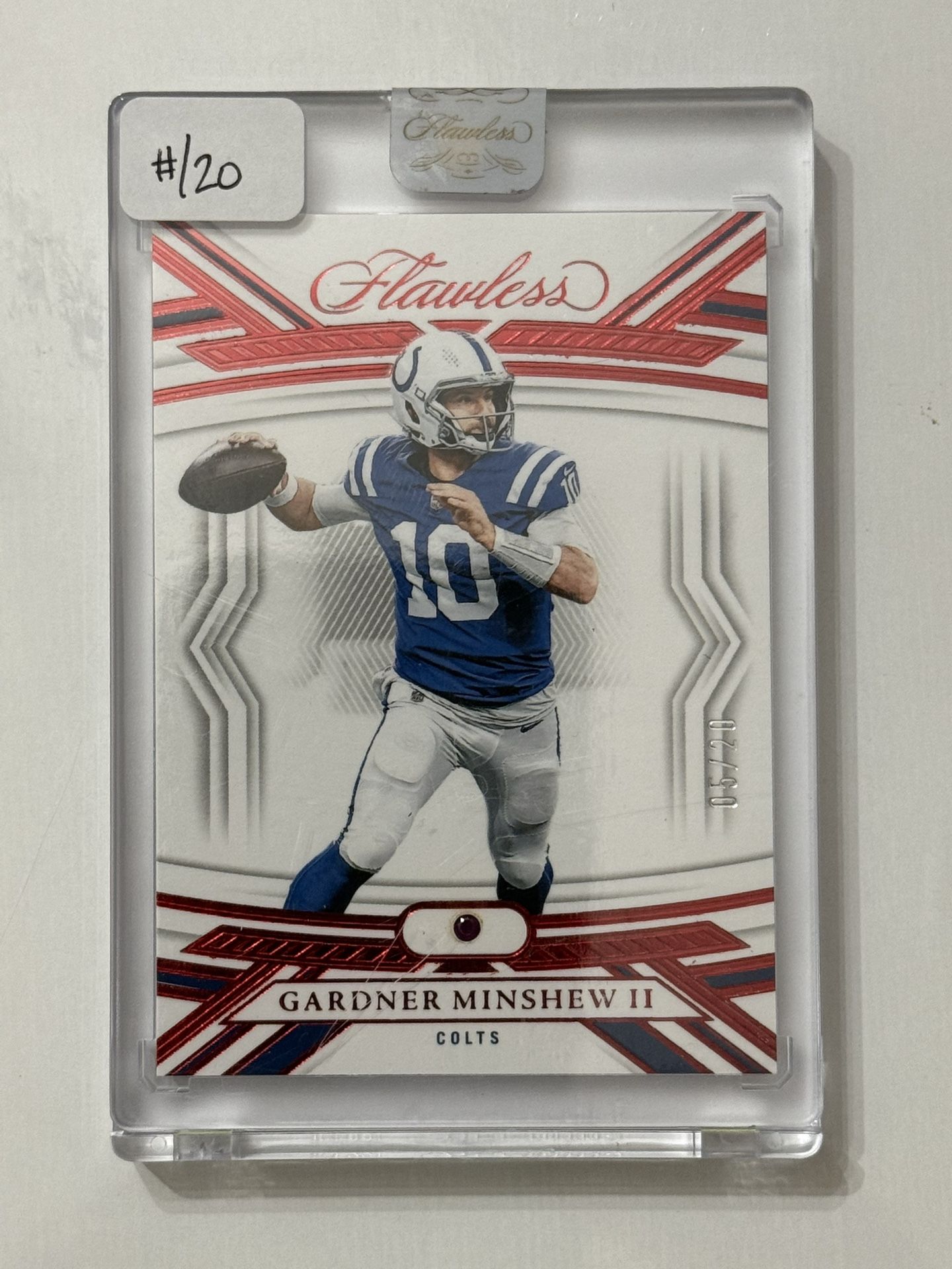 2023 Panini Flawless Ruby #27 Gardner Minshew II #/20 (Sealed)