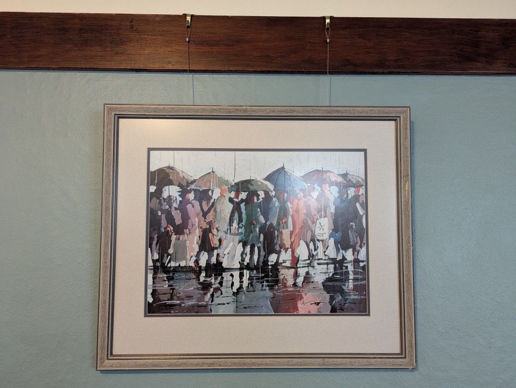 "Seattle Rain Scene" Framed Print by local Seattle artist Danny Mayes