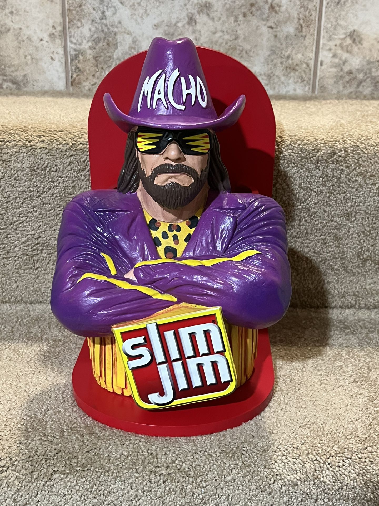 Macho Man Randy Savage Slim Jim 2020 Collector Display Bust Purple WWF WWE NoBox