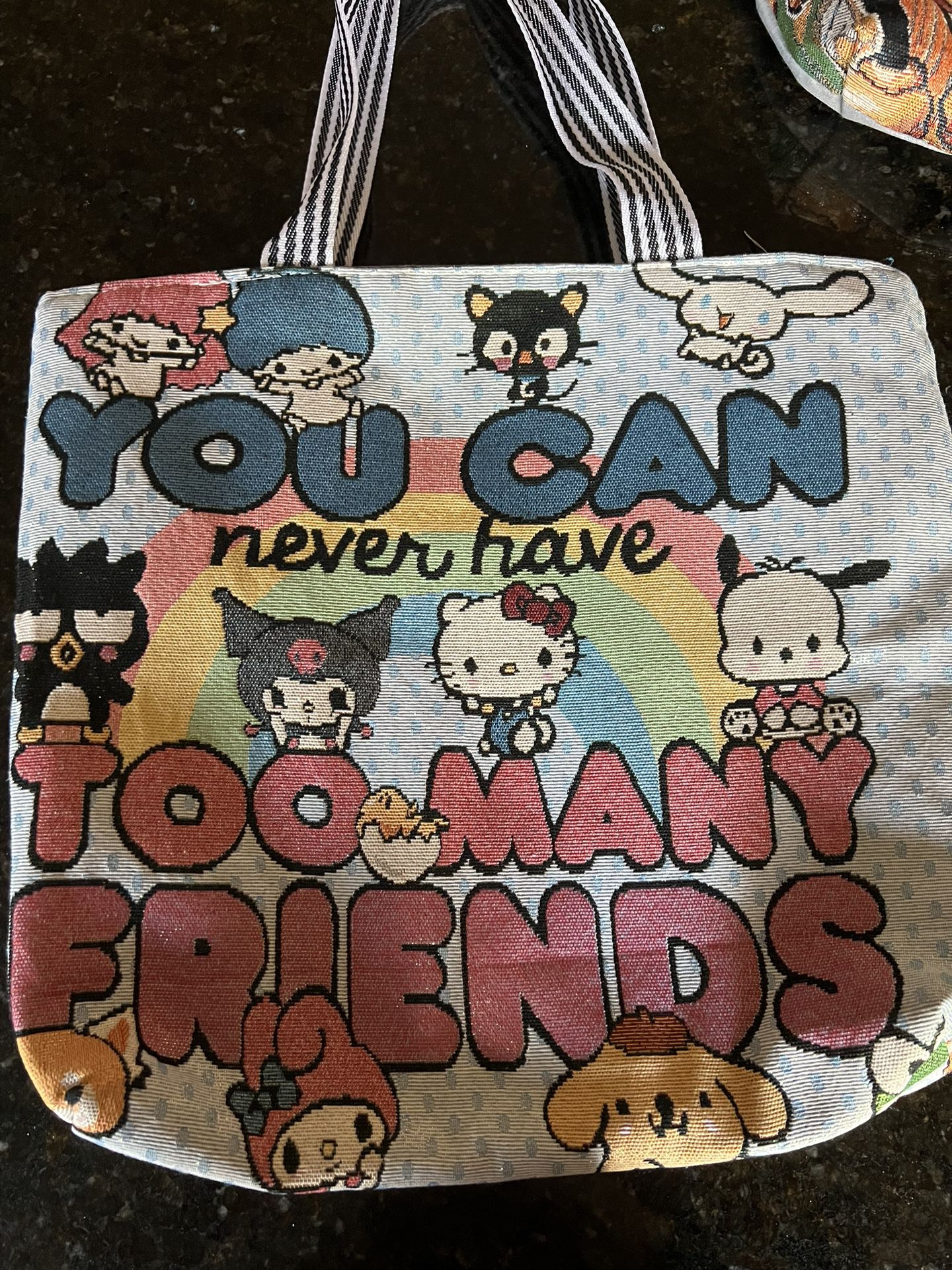 Unreal, Embroidery Tote Bag, Hello Kitty And Friends