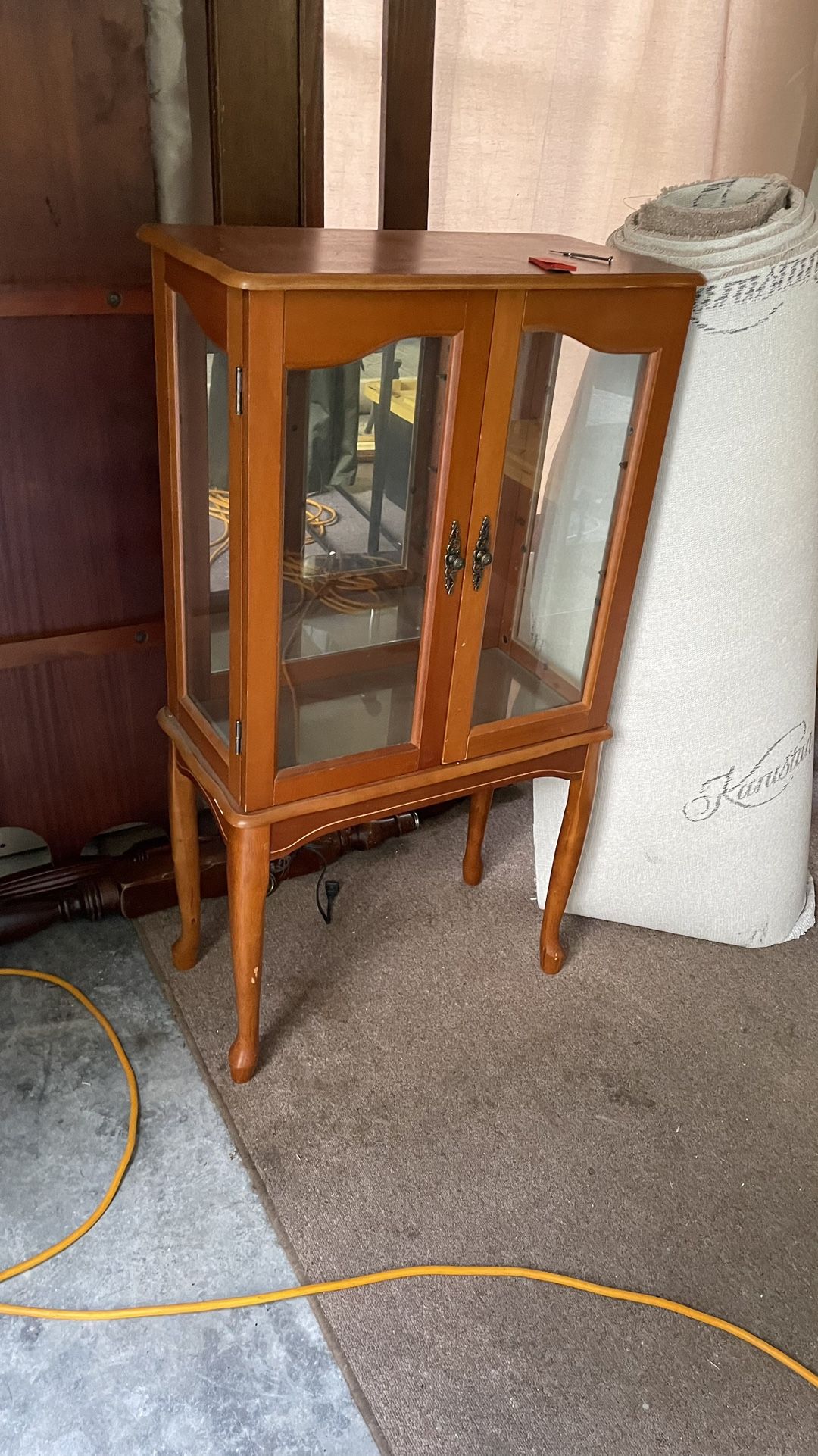 Display Case, With Glass, Cherry Wood