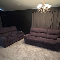Must Sell Today! Couch And Love Seat-4 Electric Recliners!!