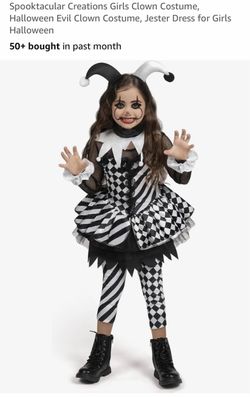 Spooktacular Creations Girls Evil Clown Jester Costume