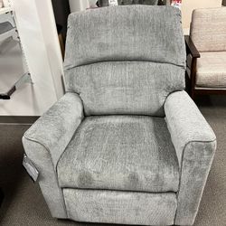 Light Gray Single Fabric Recliner Chair