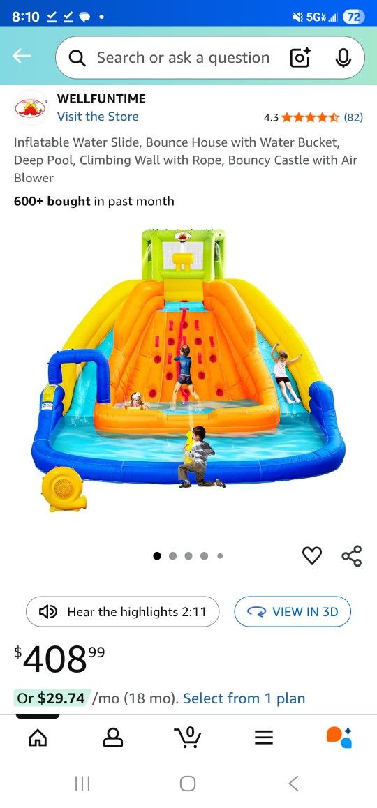 Inflatable Kids Water Slide For Sale