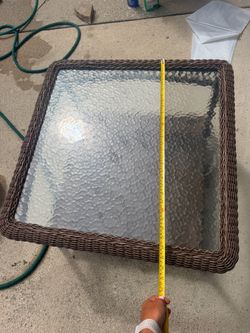 Wicker glass table