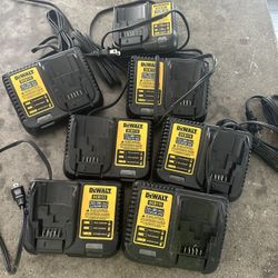 Lot Of 7 Dewalt Battery Chargers $160 OBO