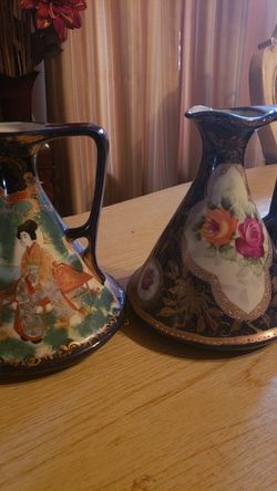 Japanese imperial seto yaki tea pots.