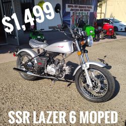 SSR Lazer 6 Moped $1,499 cash price plus taxes and fees.