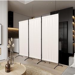 Morngardo Room Divider Folding Privacy Screens 3 Panel Partitions Dividers Portable Separating for Home Office Bedroom Dorm Decor (White)