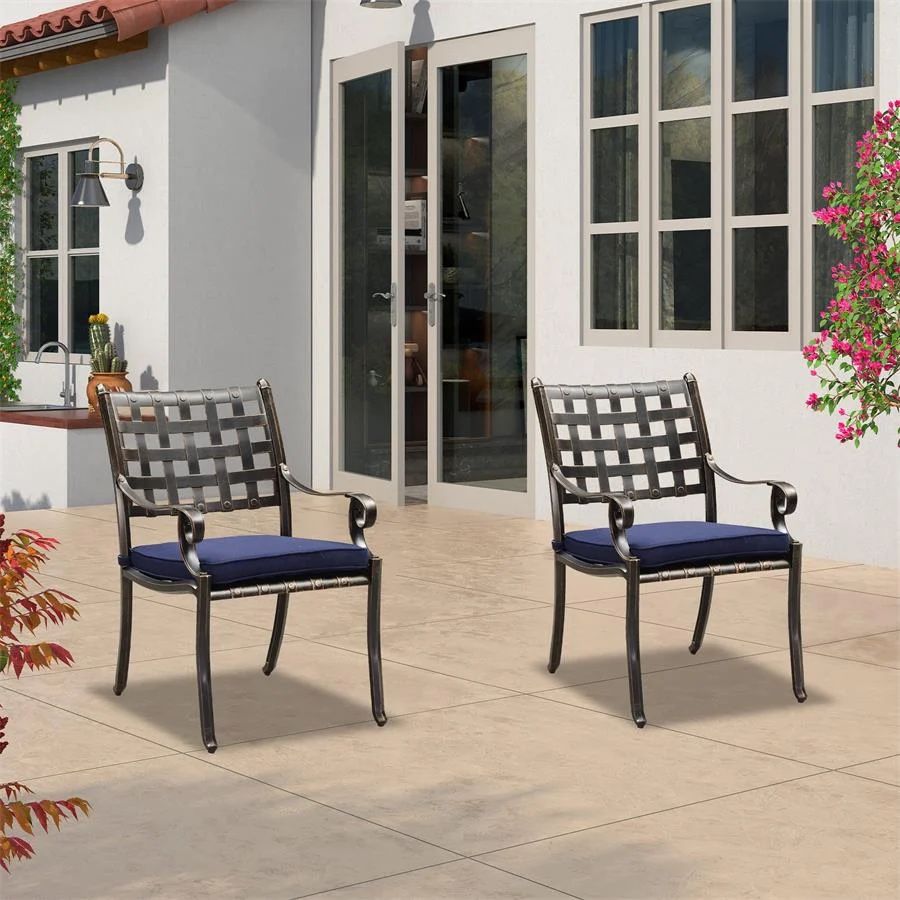 Cast Aluminum Patio Chairs - Purple Leaf