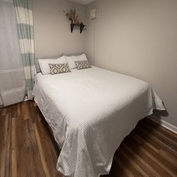 Queen Mattress + Box Spring + Metal Adjustable Bed Frame