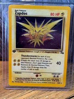 Pokémon Zapdos Fossil 1st edition holo rare 1999