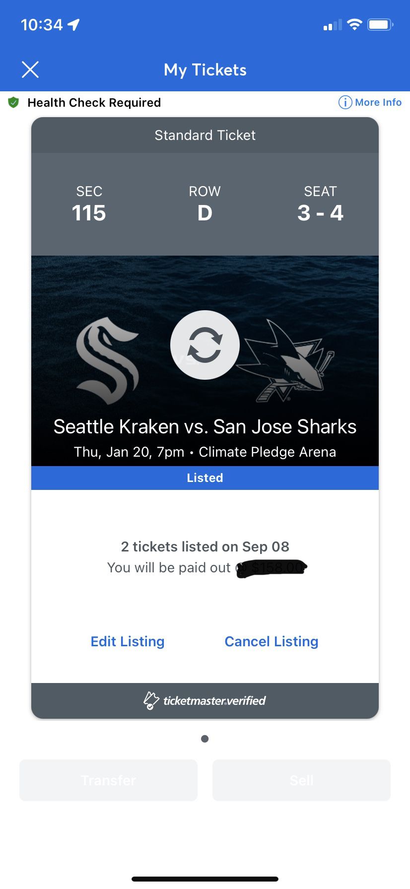 Seattle Kraken vs San Jose Sharks Tickets 1.20.2022