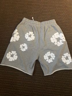 Gray Denim Tears Cotton Wreath Shorts