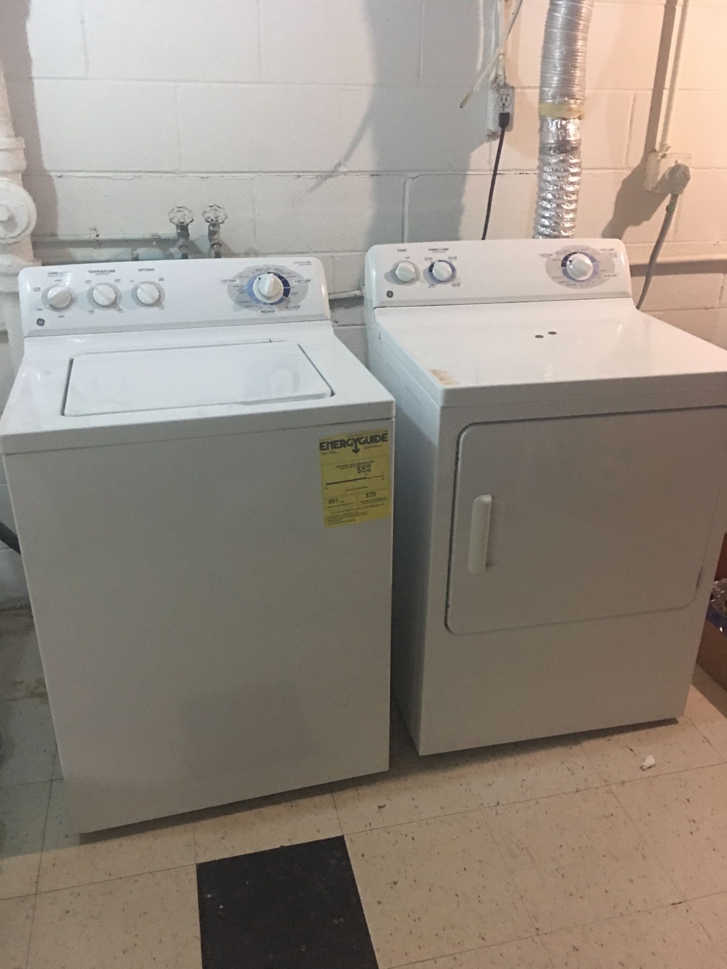 GE washer dryer set