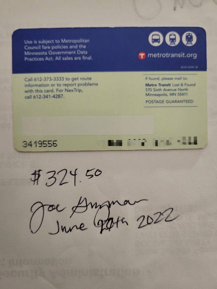 Metro Transit Ride Pass $324.50 For Only $160.00!!!!