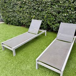 Two Restoration Hardware Aegean Stacking Chaises