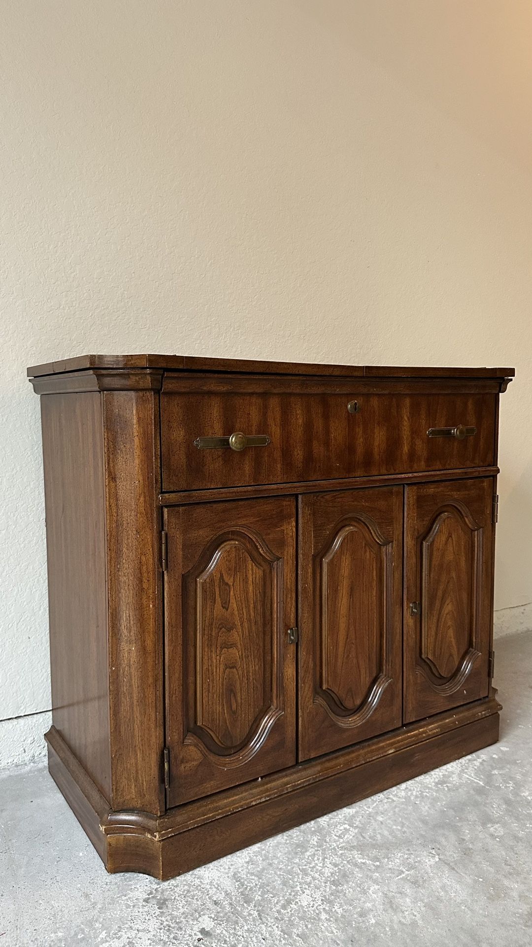 Vintage Heavy Top Server or Bar Cabinet