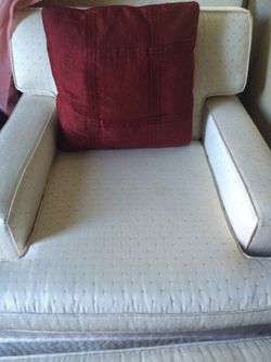 Comfy chair and ottoman with pillow