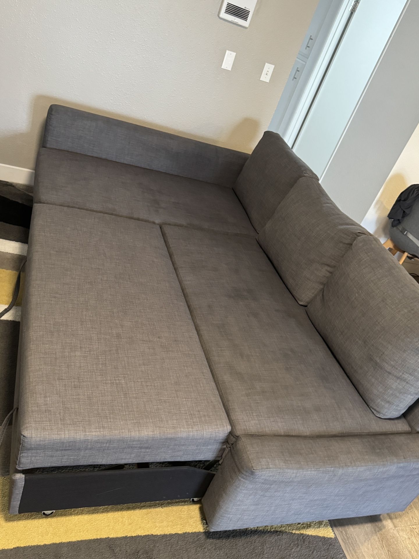 Modern Gray Friheten L-Shape Sleeper Sofa