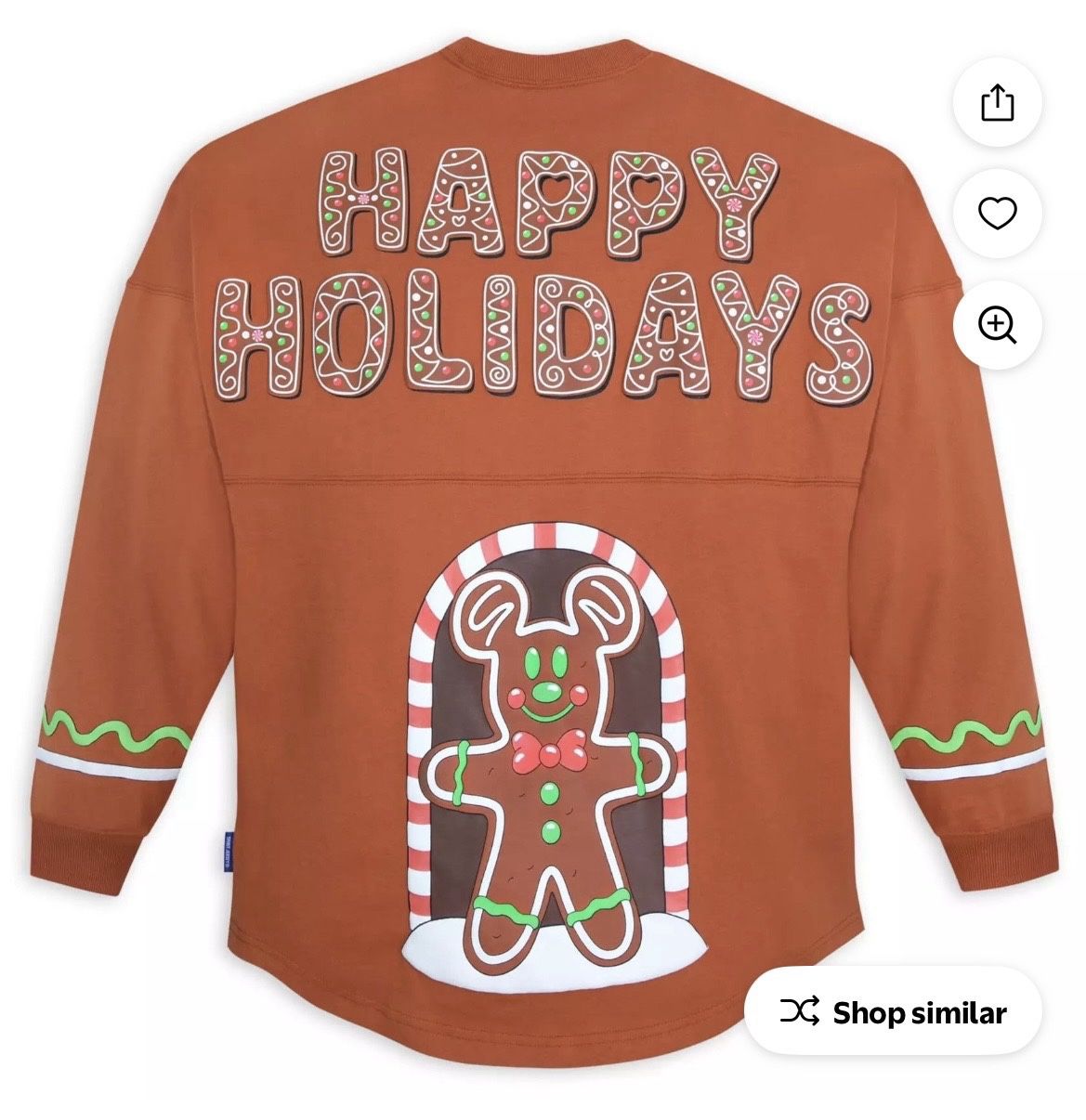 HAPPY HOLIDAYS MICKEY GINGERBREAD SPIRIT JERSEY