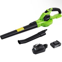 20V Cordless Leaf Blower with Battery and Charger